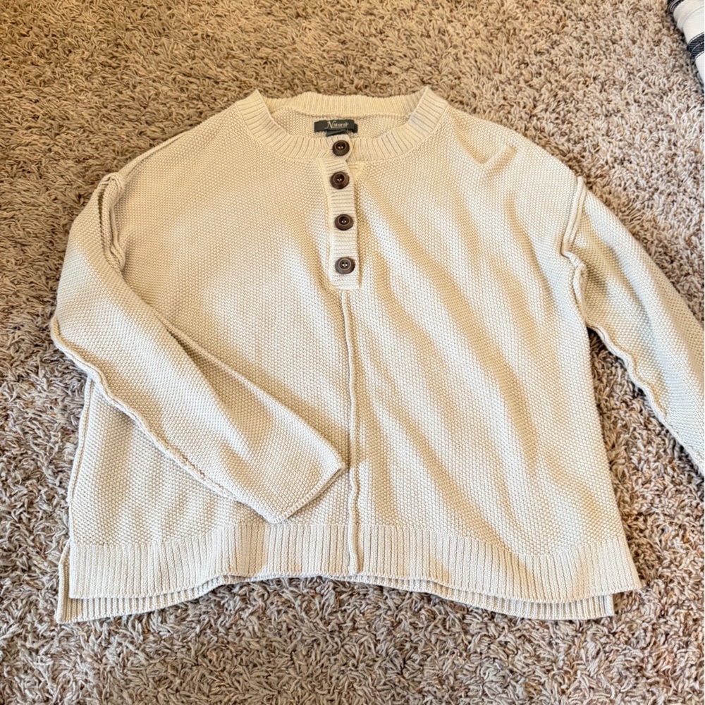 Nautica Beige Knit Cardigan